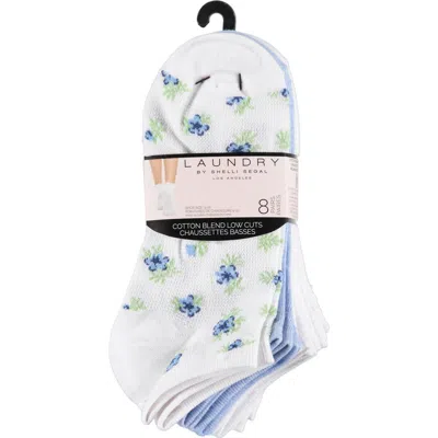 Laundry By Shelli Segal 8-pack Assorted Low Cut Socks In Blue