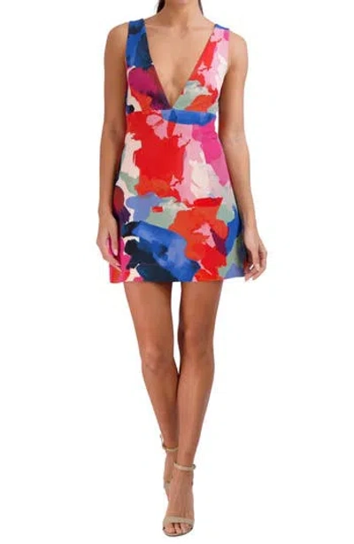 Fiery Red Artistic Print Sleeveless Dress Fiery Red Artistic Print Sleeveless Dress