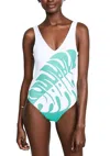 Laundry By Shelli Segal Arizona One Piece Swimsuit In Spearmint In White