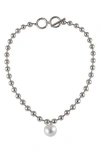 Laundry By Shelli Segal Ball Chain Collar Necklace In Silver