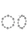 Laundry By Shelli Segal Ball Chain Frontal Hoop Earrings In Silver