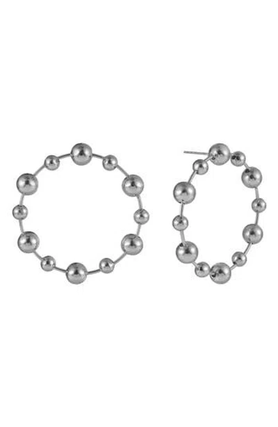 Laundry By Shelli Segal Ball Chain Frontal Hoop Earrings In Silver