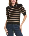 Laundry By Shelli Segal Beaded Collar Sweater In Black