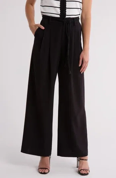 Laundry By Shelli Segal Belted Wide Leg Pants In Black