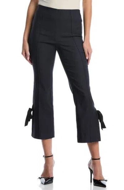 Laundry By Shelli Segal Bow Trim Crop Bootcut Pants In Black