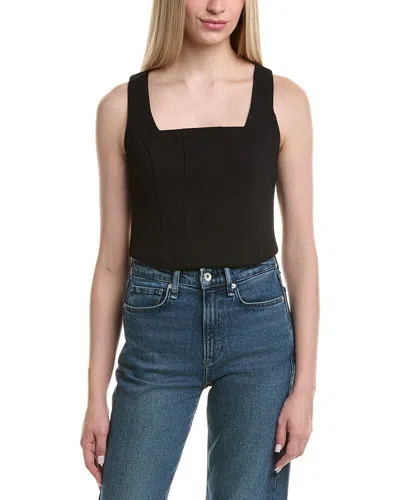 Laundry By Shelli Segal Waffle Knit Bustier Top In Black