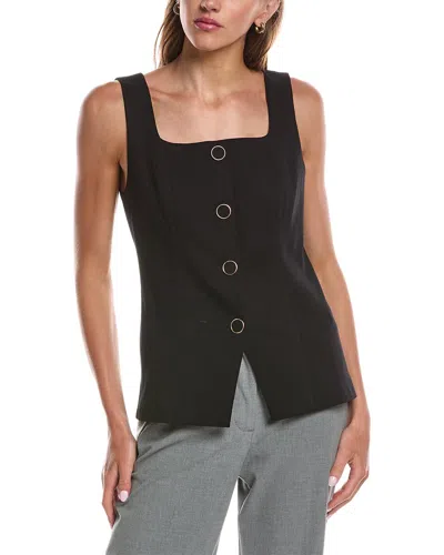 Laundry By Shelli Segal Button Up Vest In Black