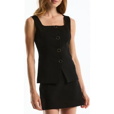 Laundry By Shelli Segal Button-up Vest In Black