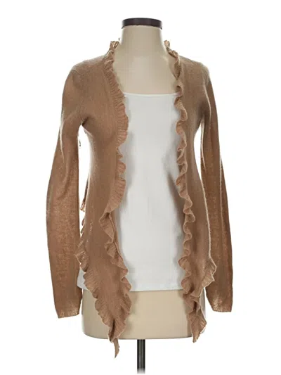 Pre-owned Laundry By Shelli Segal Cashmere Cardigan Sweater In Tan