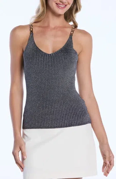 Laundry By Shelli Segal Chain Strap Sweater Tank In Blue