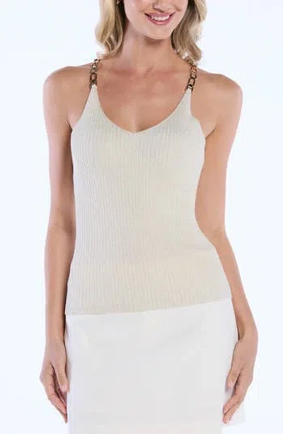 Laundry By Shelli Segal Chain Strap Sweater Tank In Neutral