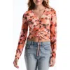 Laundry By Shelli Segal Cinched Mesh Top In Multi
