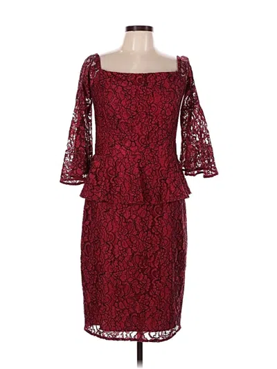 Pre-owned Laundry By Shelli Segal Cocktail Dress In Burgundy