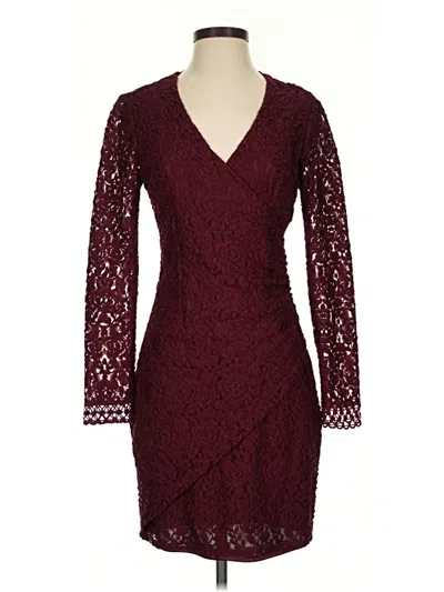 Pre-owned Laundry By Shelli Segal Cocktail Dress In Burgundy