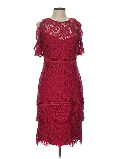 Pre-owned Laundry By Shelli Segal Cocktail Dress In Burgundy