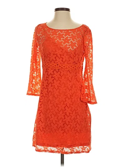 Pre-owned Laundry By Shelli Segal Cocktail Dress In Orange