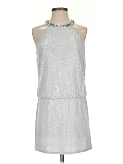 Pre-owned Laundry By Shelli Segal Cocktail Dress In Silver