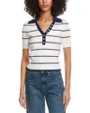 Laundry By Shelli Segal Collared Popover Sweater In White