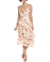 Laundry By Shelli Segal Cowl Neck Midi Dress