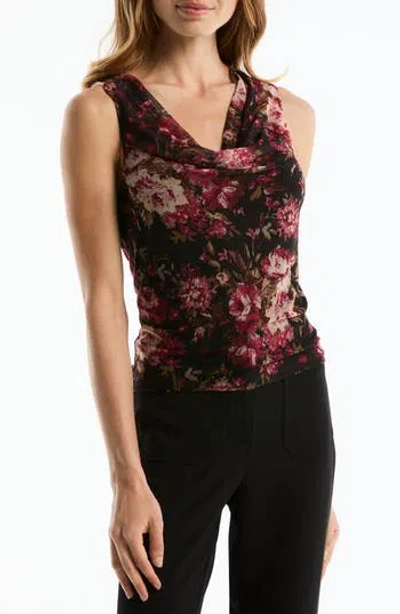Laundry By Shelli Segal Cowl Neck Sleeveless Top In Black