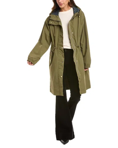 Laundry By Shelli Segal Crinkle Raincoat In Green