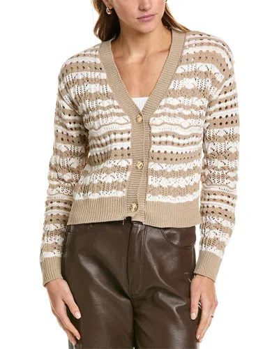 Laundry By Shelli Segal Crochet Cardigan In Beige