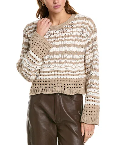 Laundry By Shelli Segal Crochet Sweater In Beige