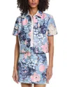 Laundry By Shelli Segal Cropped Printed Jacket In Blue