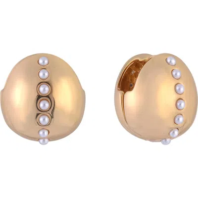 Laundry By Shelli Segal Crystal Huggie Hoop Earrings In Gold