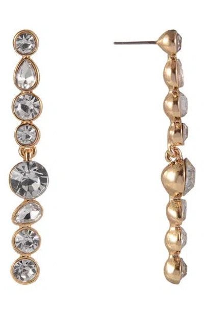 Laundry By Shelli Segal Crystal Linear Earrings In Gold