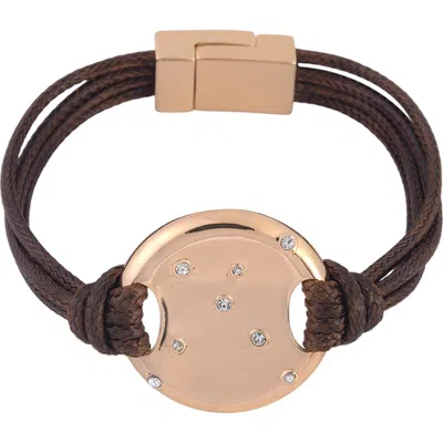 Laundry By Shelli Segal Crystal Suede Layered Bracelet In Brown