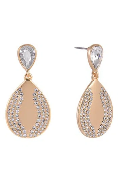 Laundry By Shelli Segal Crystal Teardrop Earrings In Gold