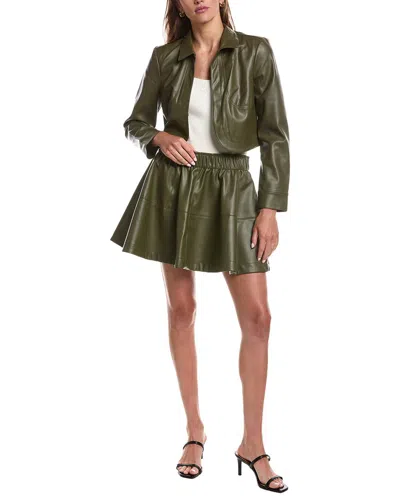 Laundry By Shelli Segal Curved Hem Cropped Jacket In Green