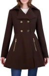 Laundry By Shelli Segal Medium Wool-blend Coat In Chocolate