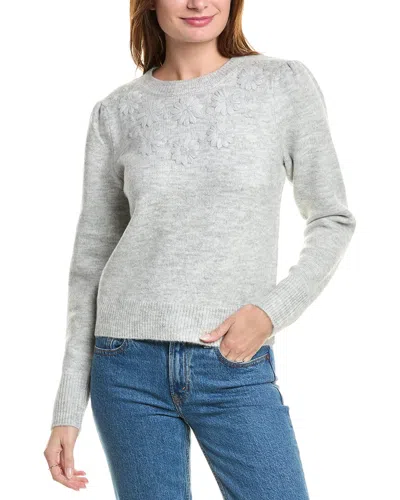 Laundry By Shelli Segal Embroidered Sweater In Grey
