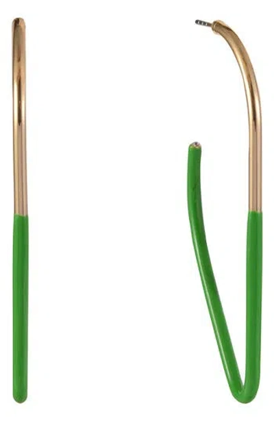 Laundry By Shelli Segal Enamel Triangular Drop Earrings In Green