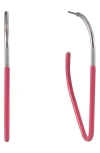 Laundry By Shelli Segal Enamel Triangular Drop Earrings In Pink