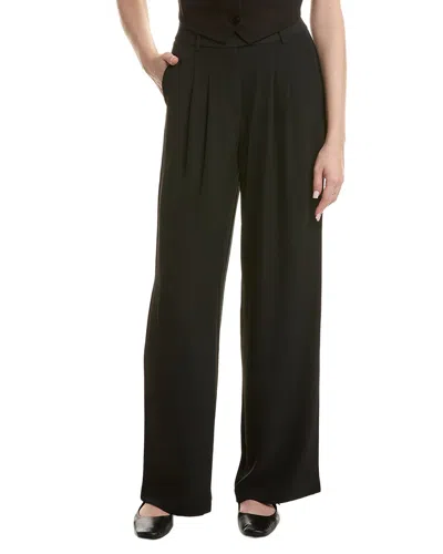 Laundry By Shelli Segal Extended Tab Pleated Pant In Black