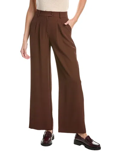 Laundry By Shelli Segal Extended Tab Pleated Pant In Brown