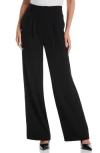 Laundry By Shelli Segal Extended Tab Pleated Pants In Black