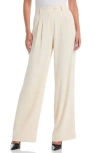 Laundry By Shelli Segal Extended Tab Pleated Pants In White