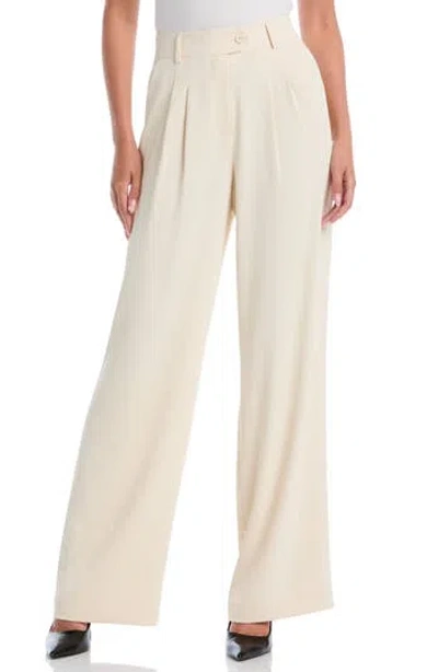 Laundry By Shelli Segal Extended Tab Pleated Pants In White