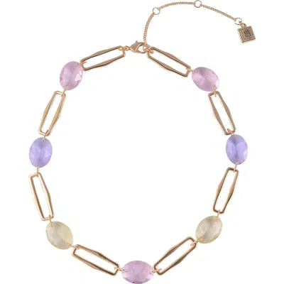 Laundry By Shelli Segal Faceted Crystal Station Collar Necklace
