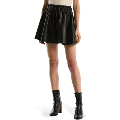 Laundry By Shelli Segal Faux Leather Skater Miniskirt In Black
