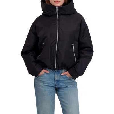 Laundry By Shelli Segal Faux Shearling Lined Hooded Jacket In Blue