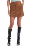 Laundry By Shelli Segal Faux Suede Miniskirt In Brown