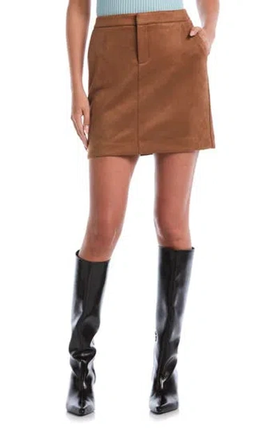Laundry By Shelli Segal Faux Suede Miniskirt In Brown