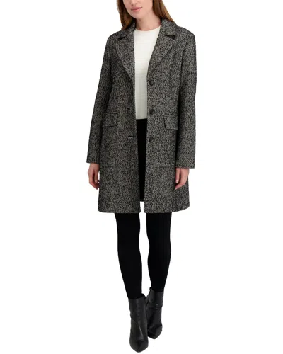 Laundry By Shelli Segal Herringbone Coat In Gray