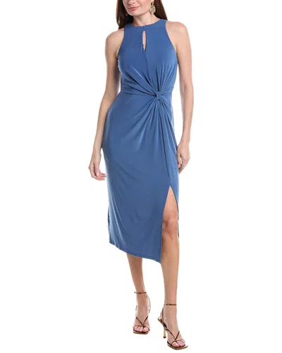 Laundry By Shelli Segal Jersey Halter Draped Dress Matte Jersey In Blue