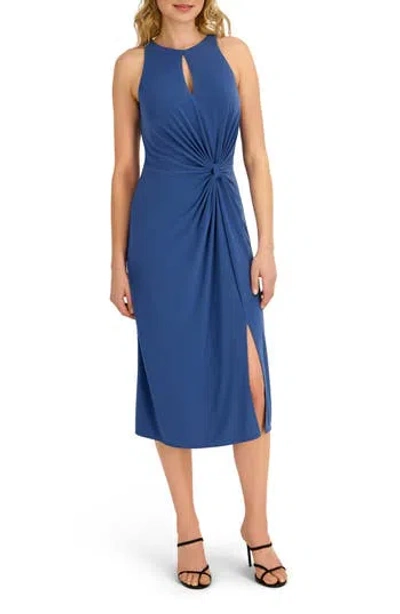 Laundry By Shelli Segal Jersey Halter Midi Dress In Blue